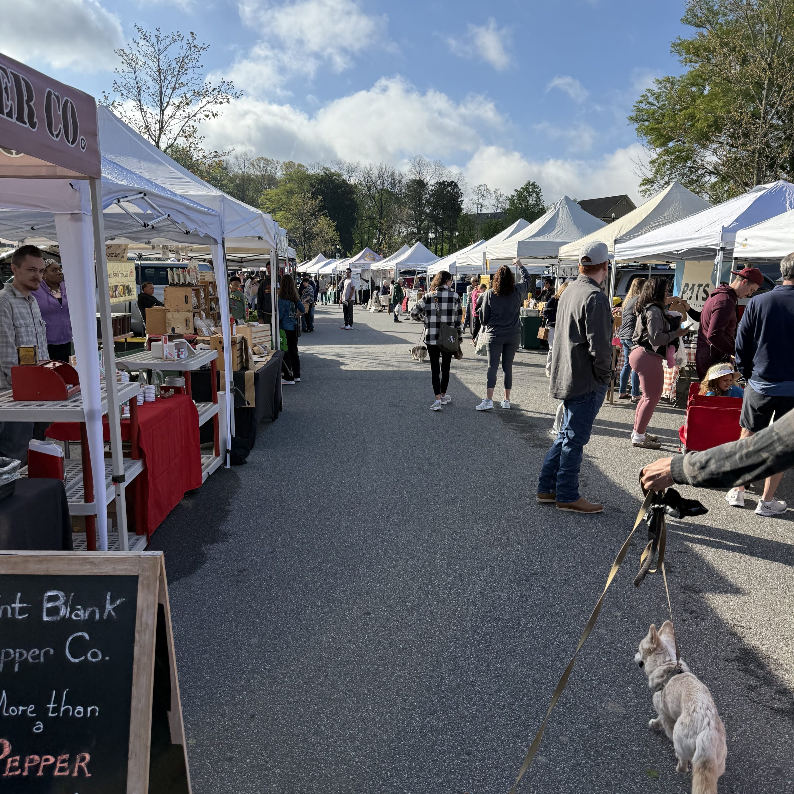 A group of people at a market explores local stalls, possibly checking off items from their list of 26 Acworth-y Things to do in 2026.