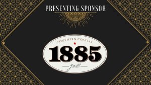 A "Presenting Sponsor" banner features the Southern Coastal 1885 Grill logo on a black background with gold decorative patterns.