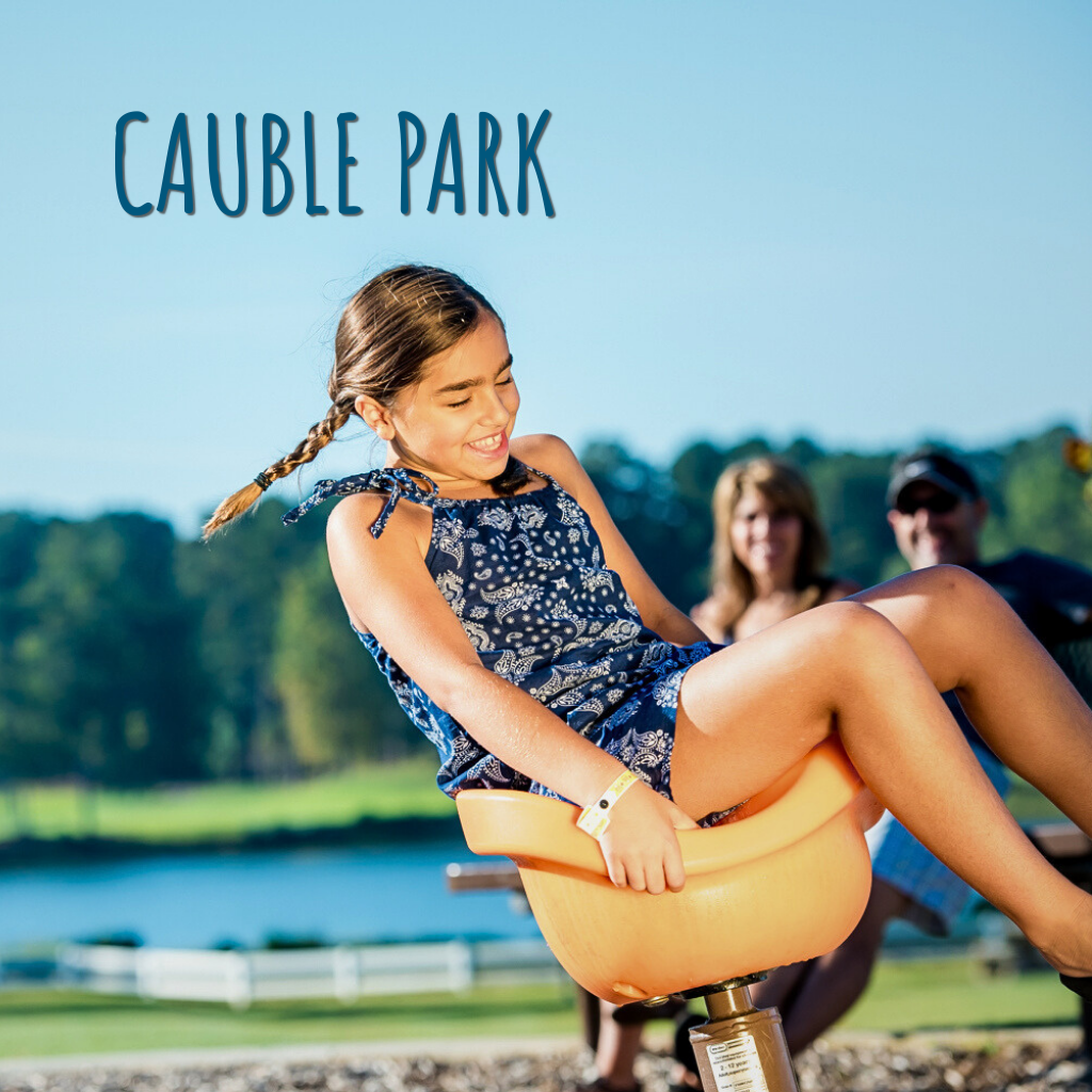 Image Girl Spinning on Playground Seat at Cauble Park