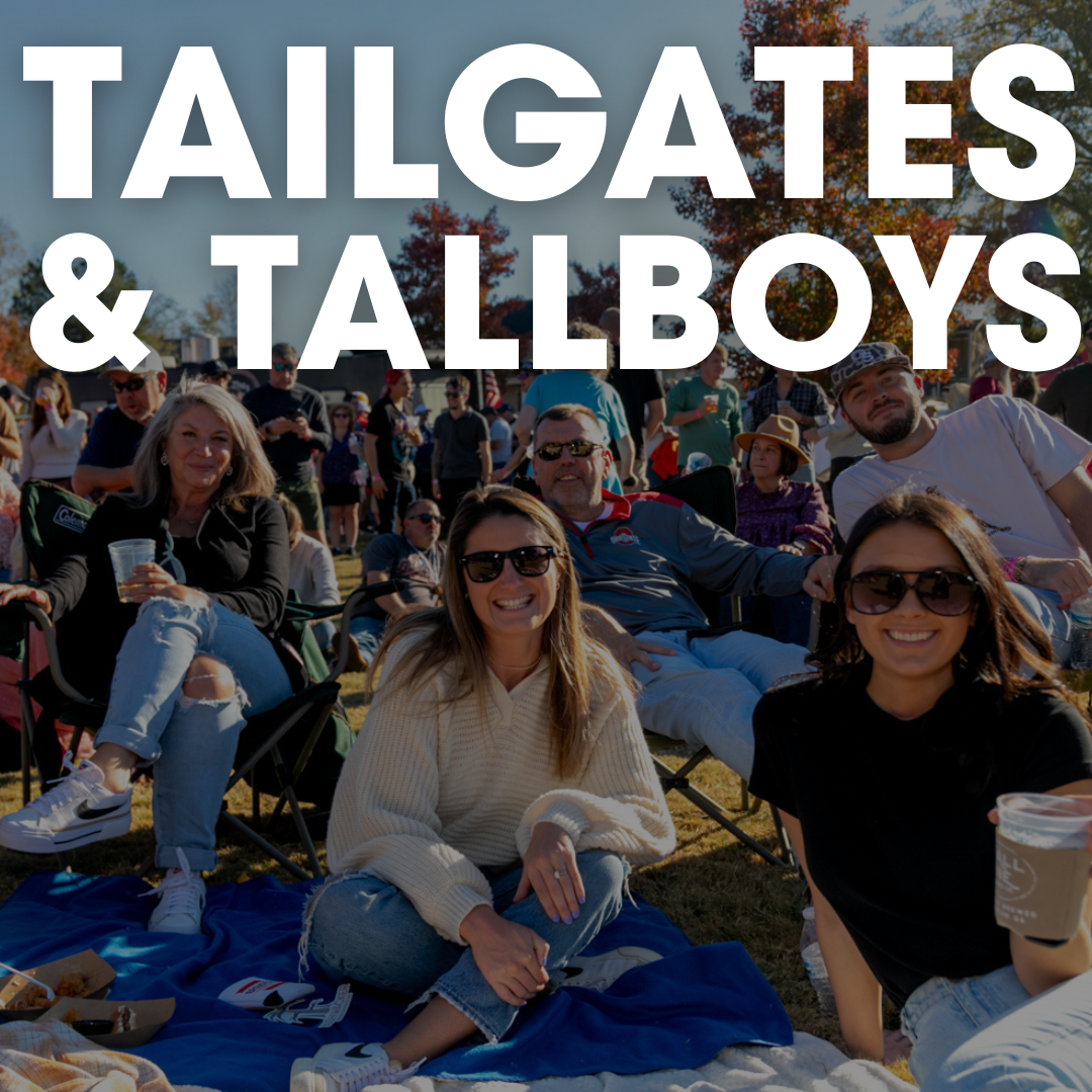 People on blankets and folding chairs at a Tailgates & Tallboys event, a perfect spot for where to watch football in Acworth this fall.